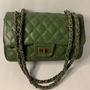 Green leather purse